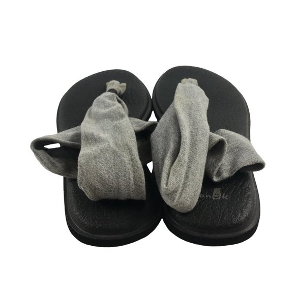SANUK YOGA SLING GRAY FLIP FLOP THONG SANDALS WOMENS SIZE 9 - Picture 4 of 8